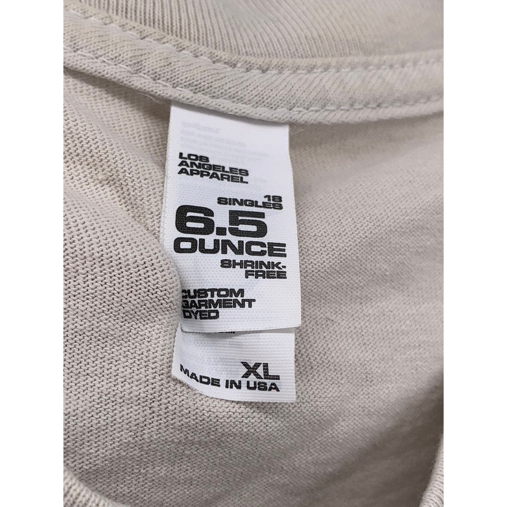 LOS ANGELES APPAREL Men's Beige Basketball Graphic T-Shirt SZ XL