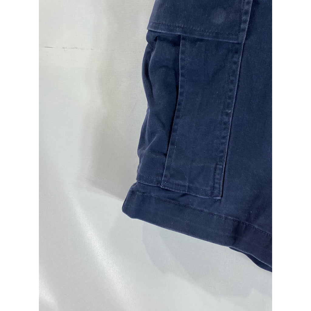 LANDS' END Men's Navy Traditional-Fit Cargo Shorts SZ 40