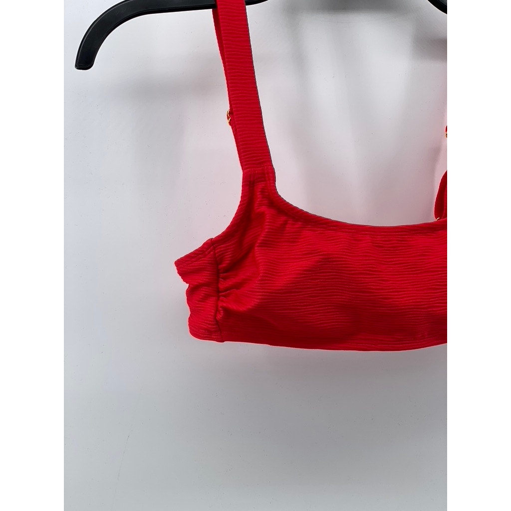 WILD FABLE Women's Red Textured Adjustable Strap Bralette Bikini Top SZ S