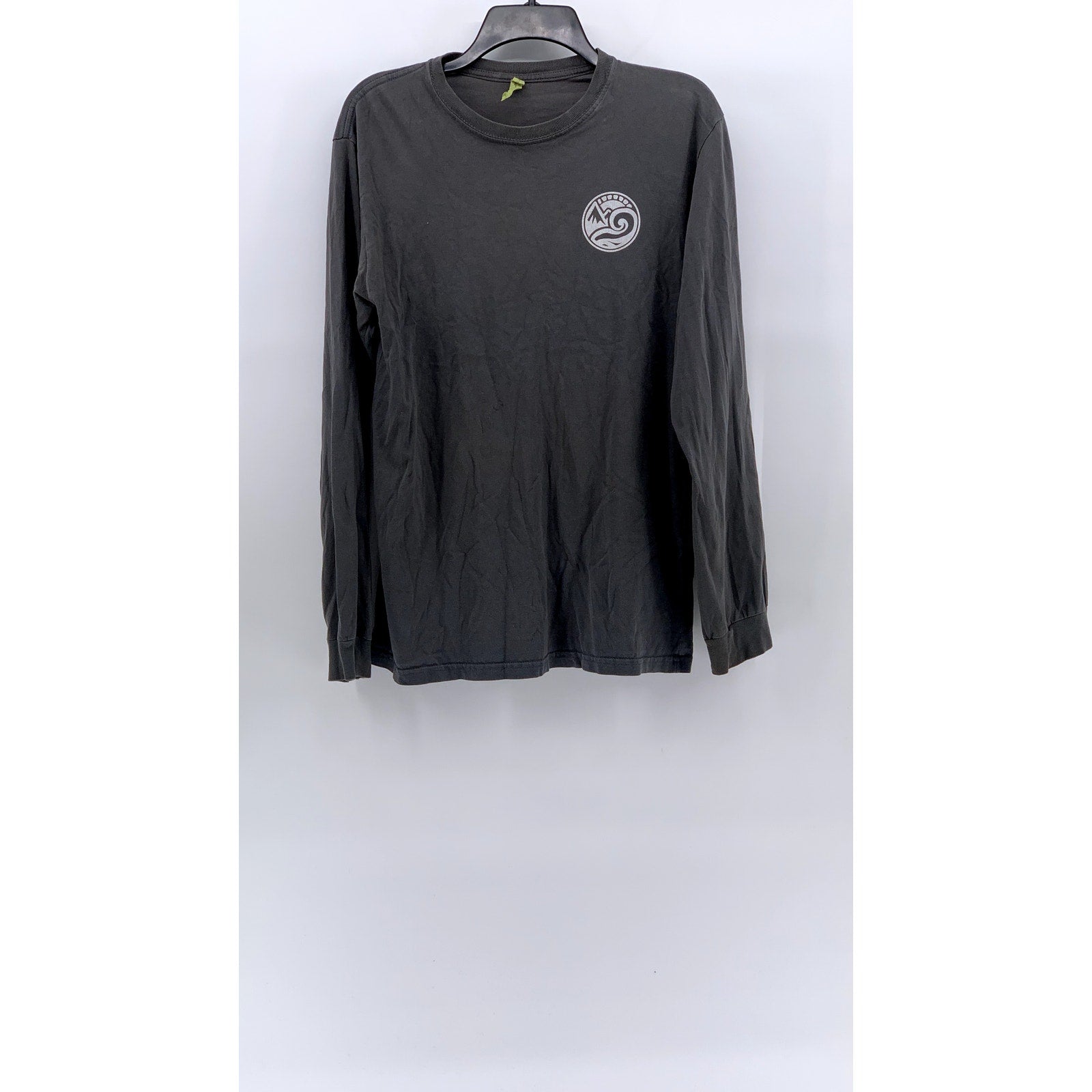 ECONSCIOUS Men's Charcoal Gray Happy Earth Crewneck Long Sleeve T-Shirt SZ M