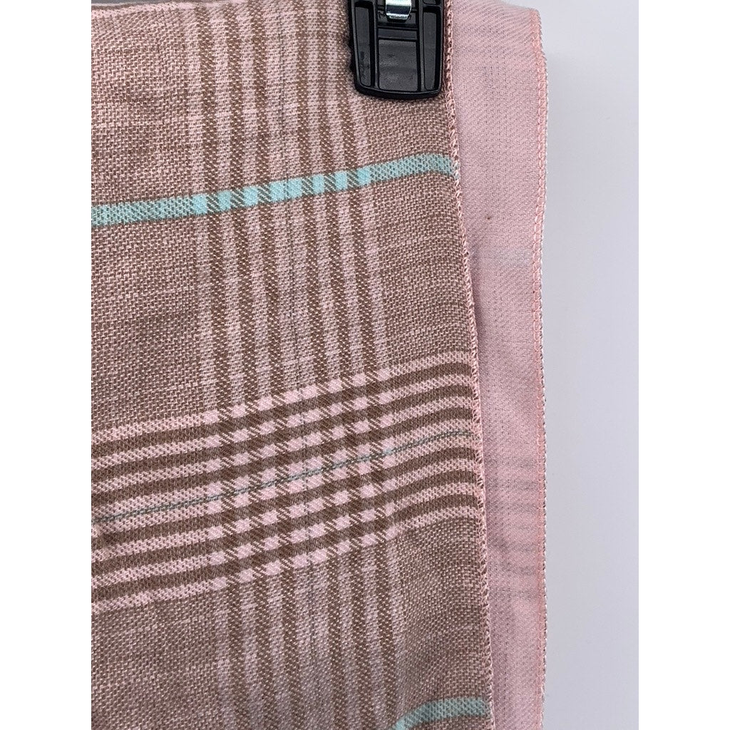 CARA NEW YORK Women's Pink-Brown Plaid Fringe Shawl