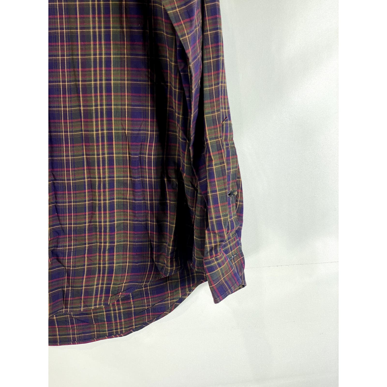 RALPH LAUREN Men's Purple/Green Plaid Button-Up Long Sleeve Shirt SZ M