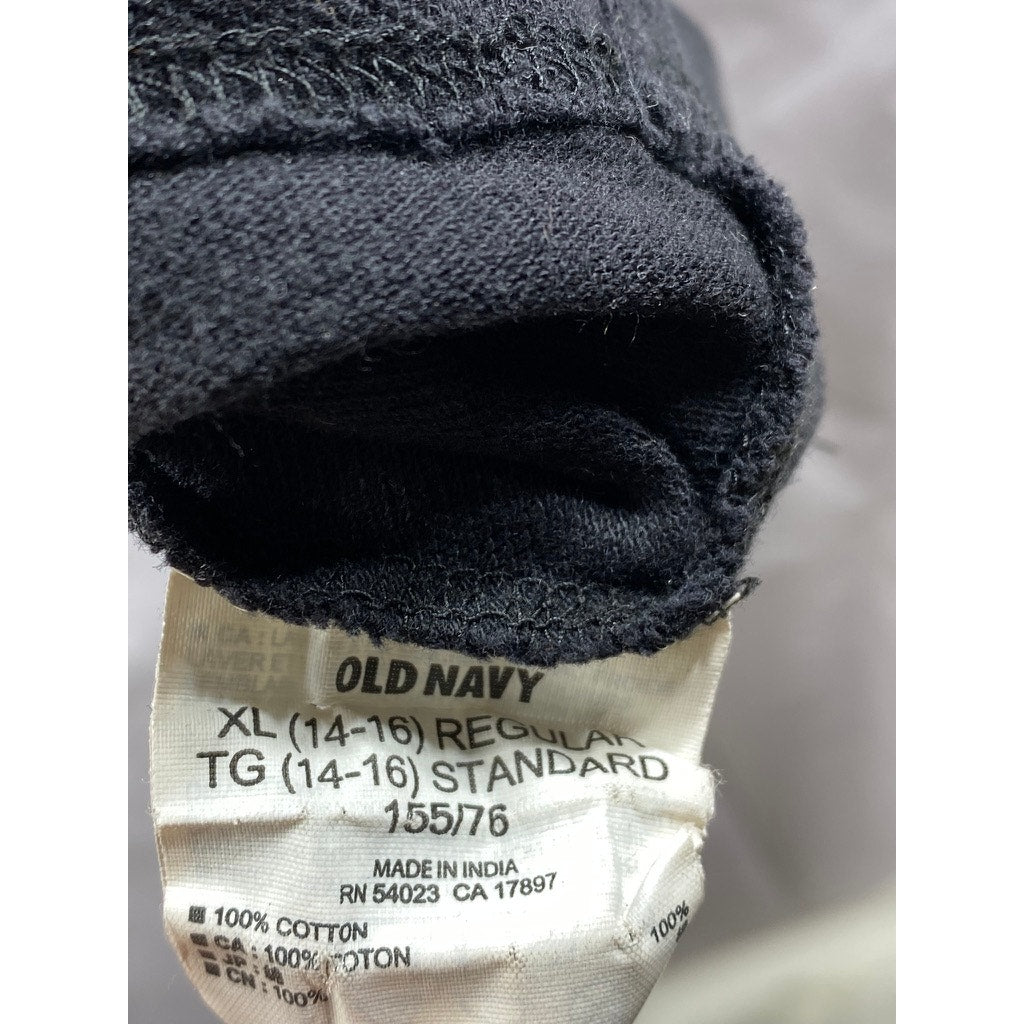 OLD NAVY Boy’s Black Regular-Fit Short Sleeve Polo Shirt SZ XL (14-16)