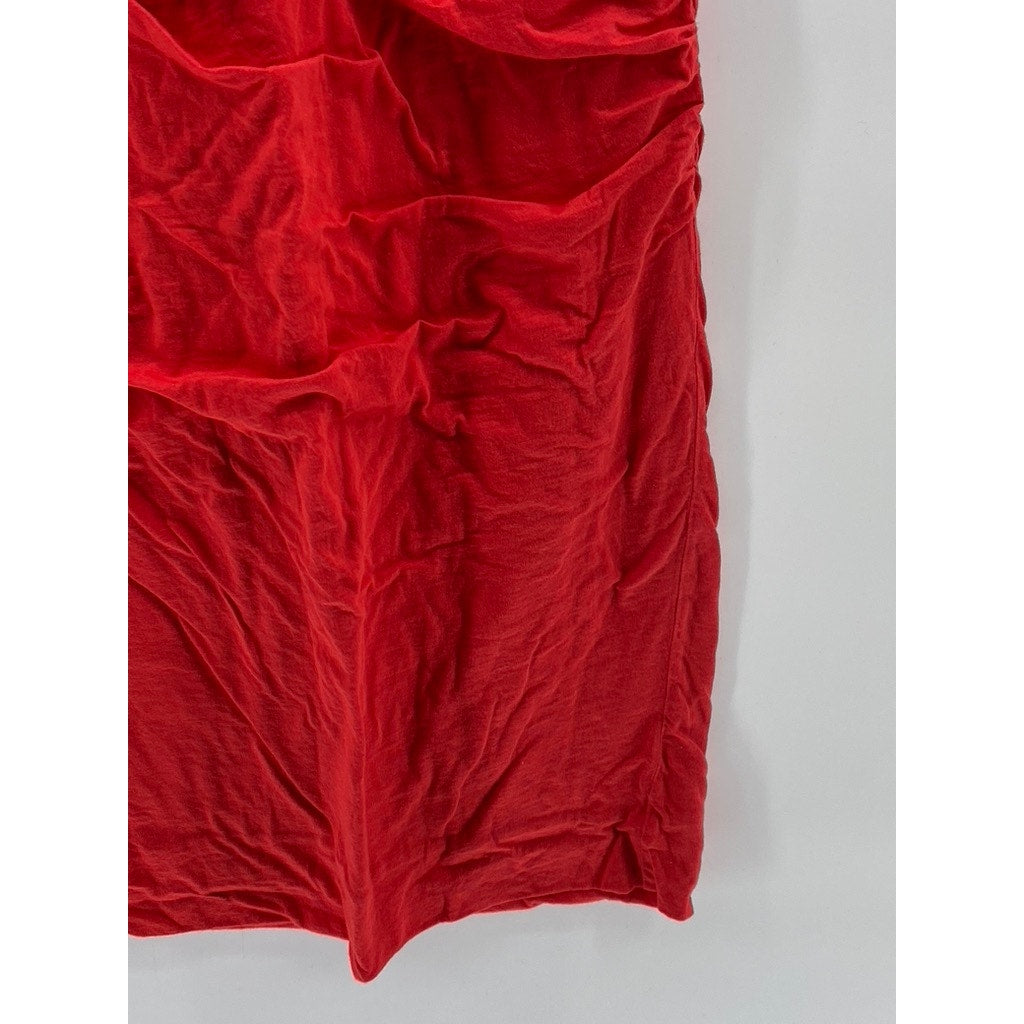 VELVET By GRAHAM & SPENCER Women's Red Solid Scoop-Neck Bodycon Dress SZ S