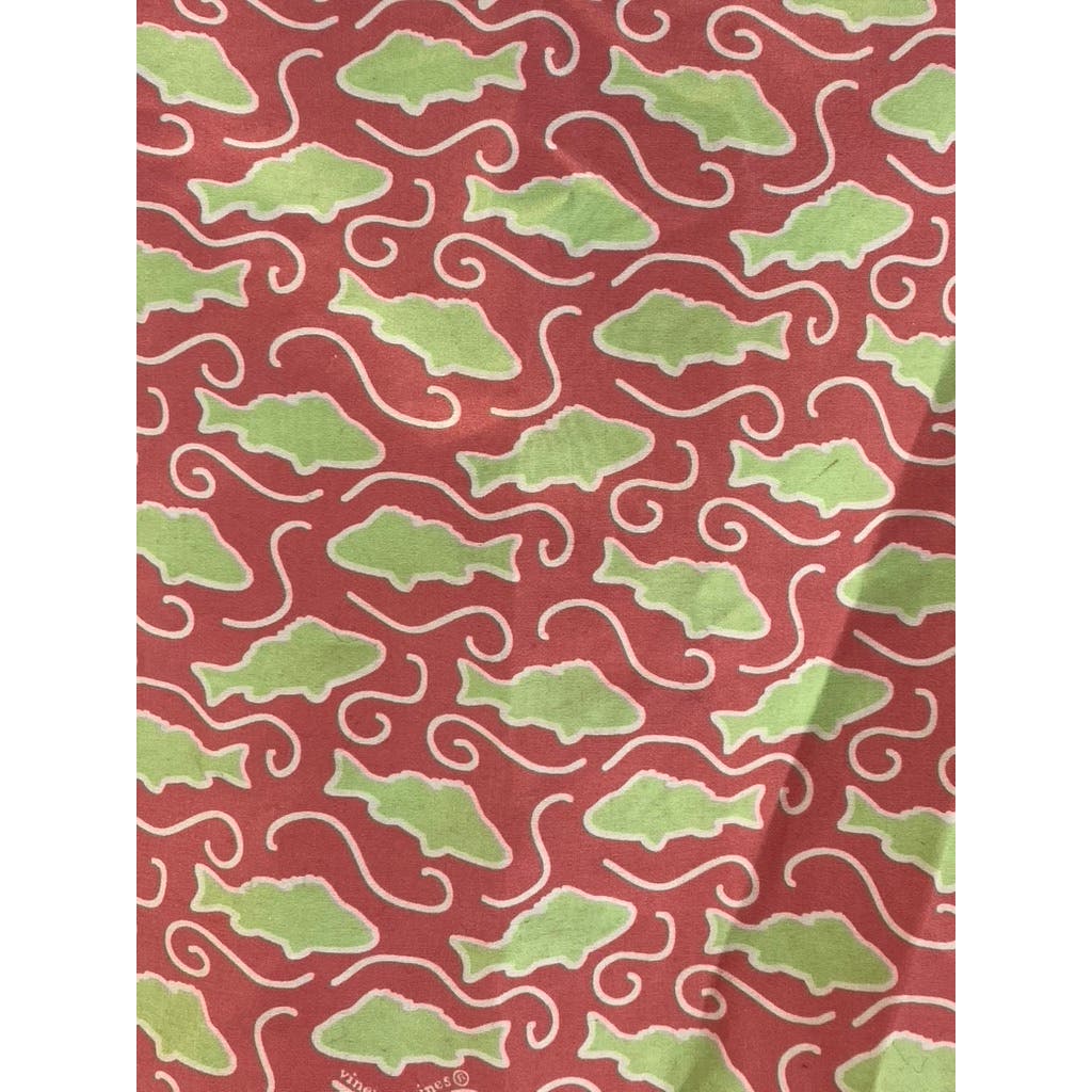 VINEYARD VINES Women's Pink/Green Fish Printed Wrap Mini Skirt SZ L