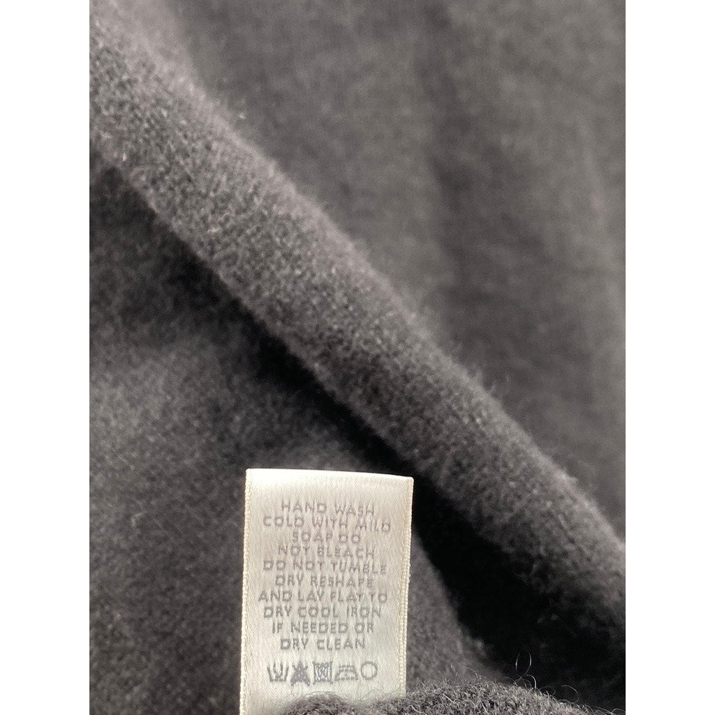 UNBRANDED Men’s Black Solid Cashmere V-Neck Long Sleeve Sweater SZ M