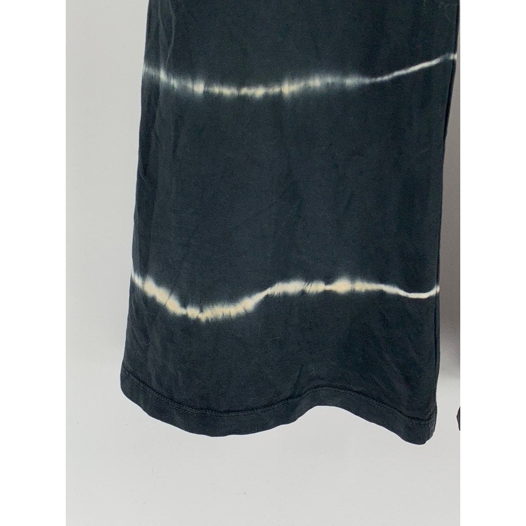 SUBDUED Women's Black Tie-Dyed Stripe High-Rise Flare Pull-On Pant SZ M