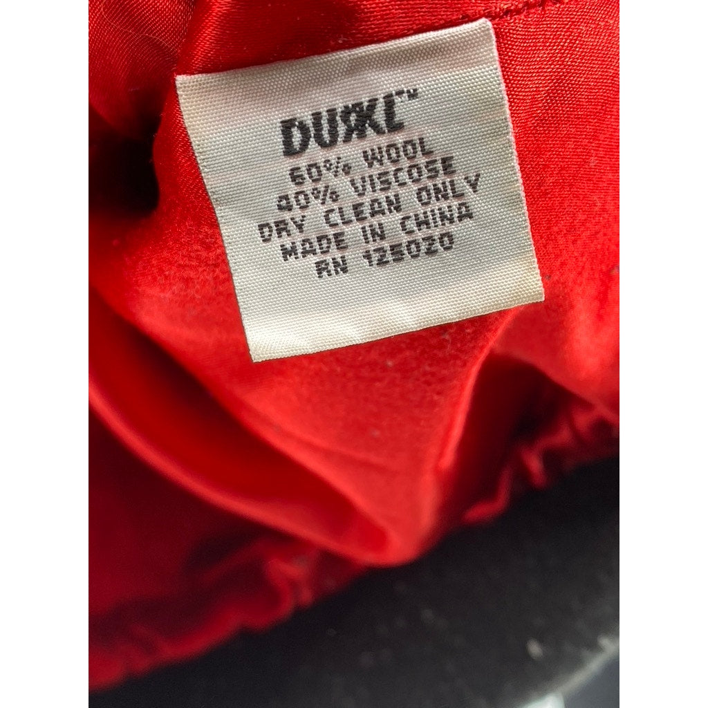 DURKL Men's Vintage Black-White Button-Up Striped-Trim Varsity Jacket SZ M