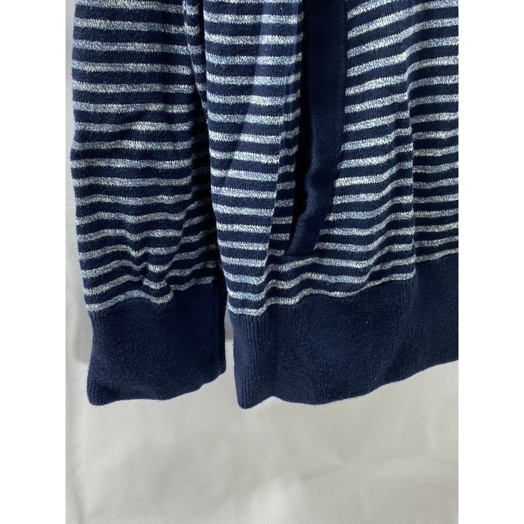 BANANA REPUBLIC Men's Blue Striped Hooded Casual Sweatshirt SZ L