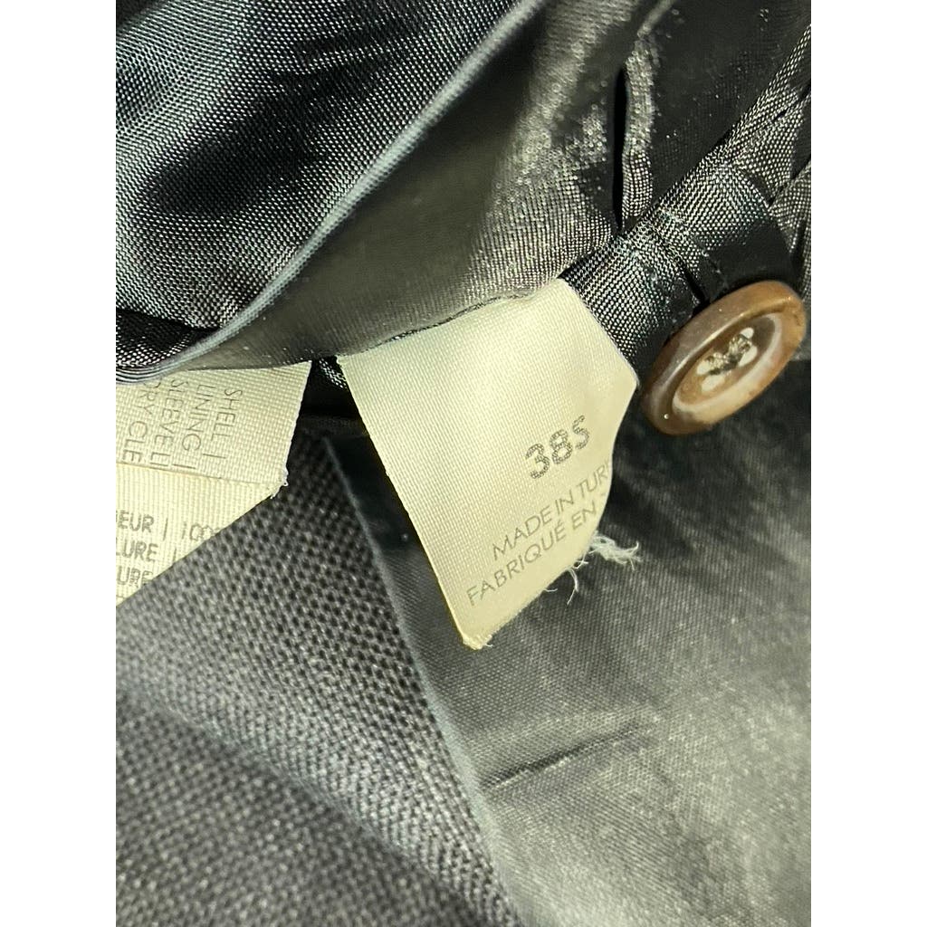 CLUB MONACO Men's Black Short Grant-Fit Wool Two-Button Blazer 38S