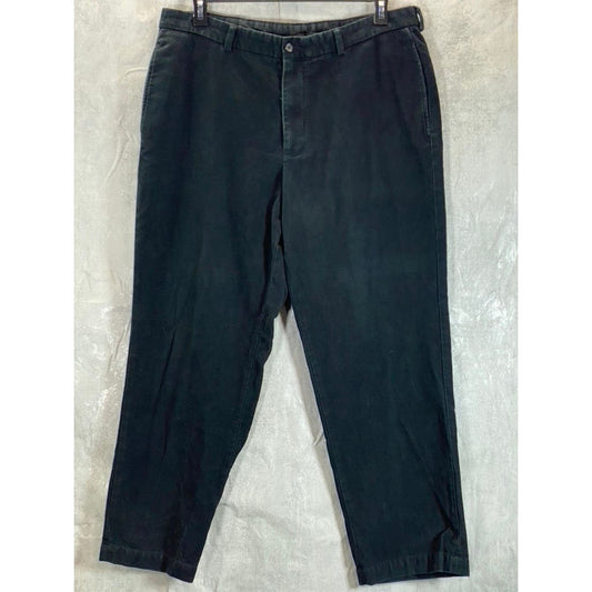 BROOKS BROTHERS Men's Black Solid Hudson-Fit Chino Pants SZ 38X30