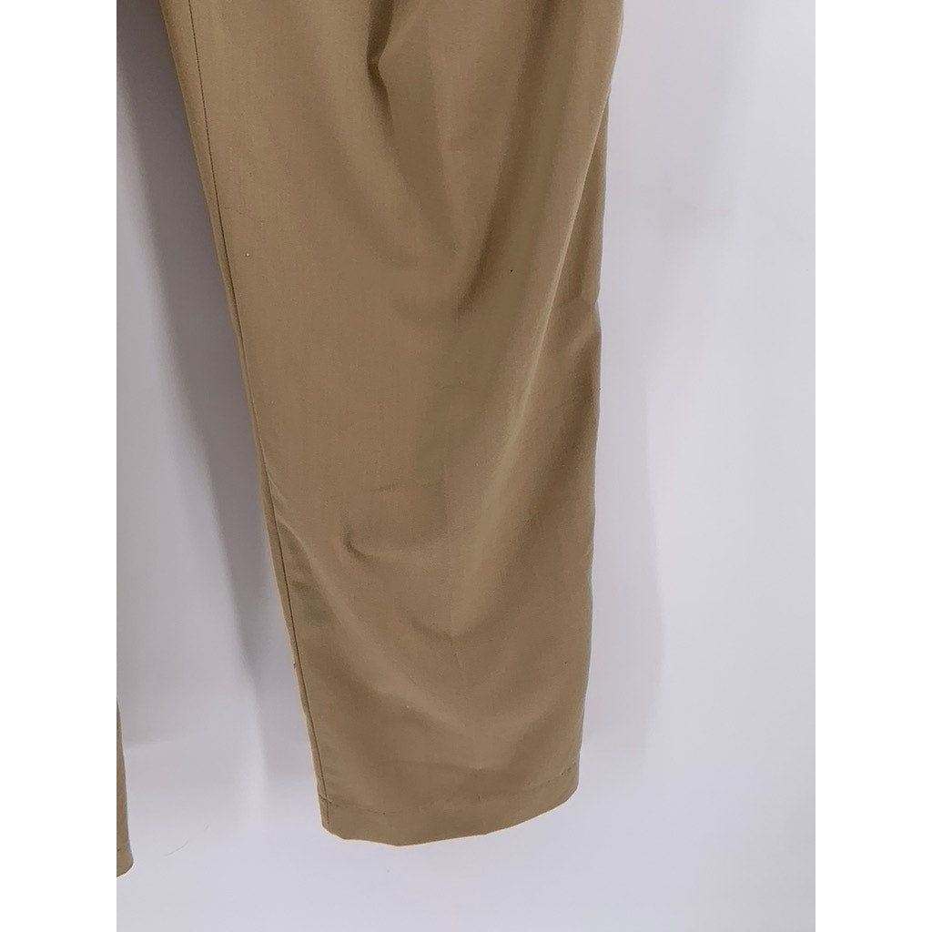VAN HEUSEN Men's Khaki Straight Leg Flex Classic Flat Front Dress Pants SZ 38x32