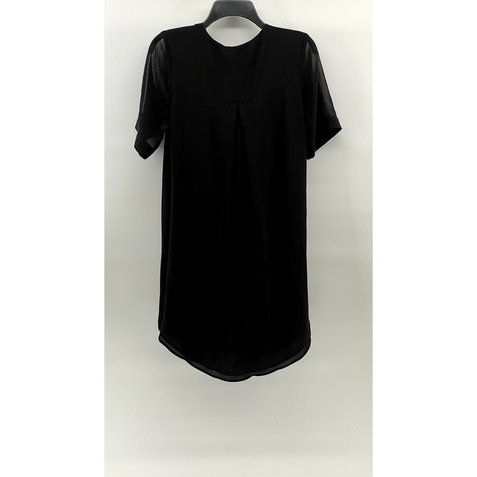 TOPSHOP Women's Black V-Neck Short Sleeve Surplice Tunic Dress SZ 4