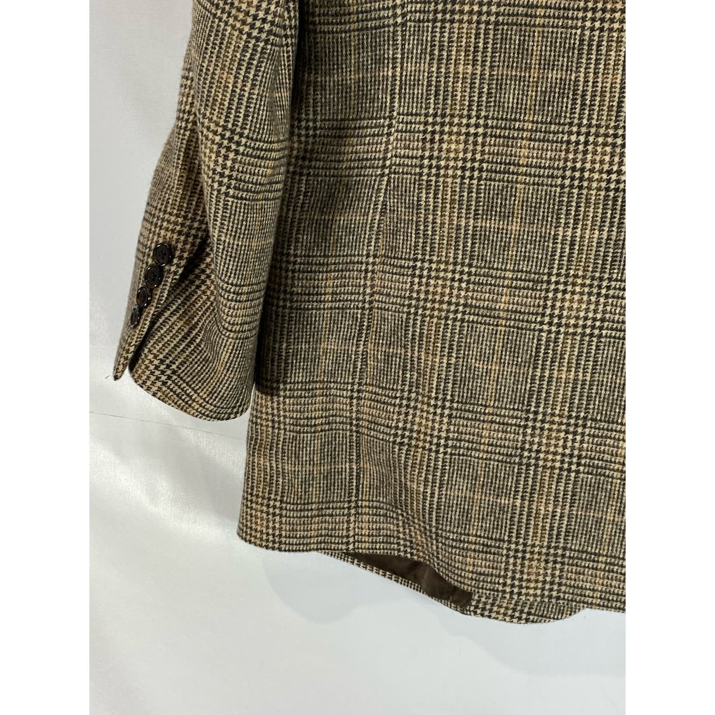 BROOKS BROTHERS Men's Tan Plaid Camel Hair Two-Button Blazer SZ 42R