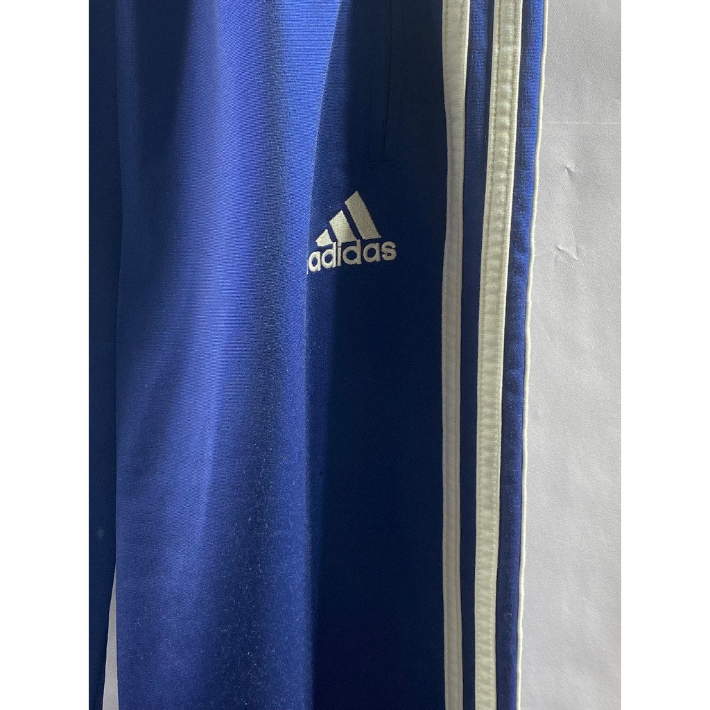ADIDAS Women's Blue-White 3-Stripe Elastic Waist Adibreak Pull-On Pant SZ S