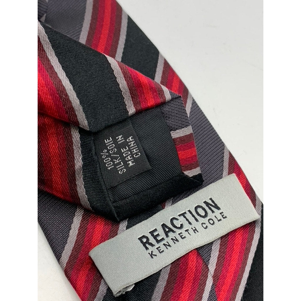 REACTION KENNETH COLE Women's Black-Red Striped Tie SZ OS