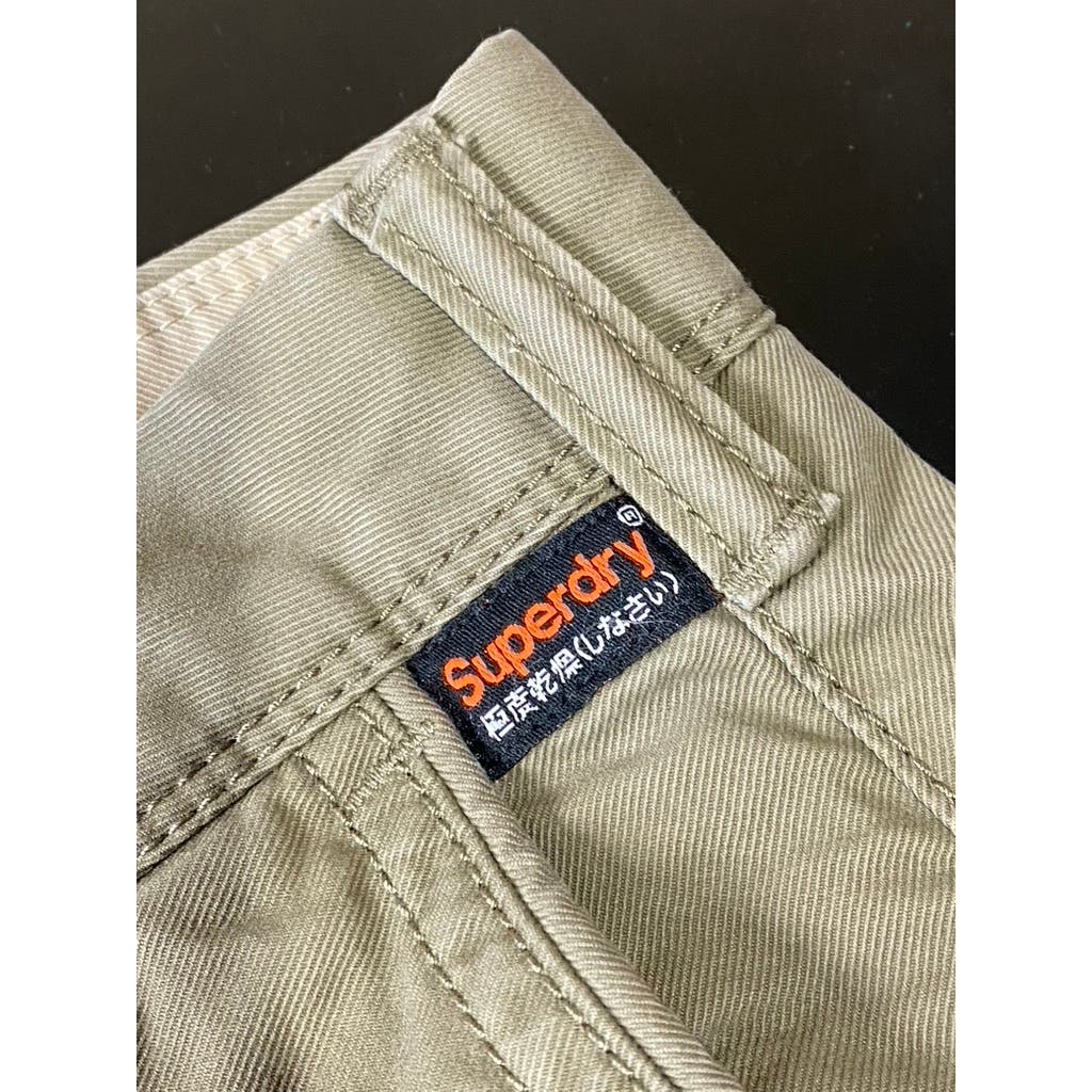 SUPERDRY Men's Khaki The Rookie Five-Pocket Chino Trousers SZ M