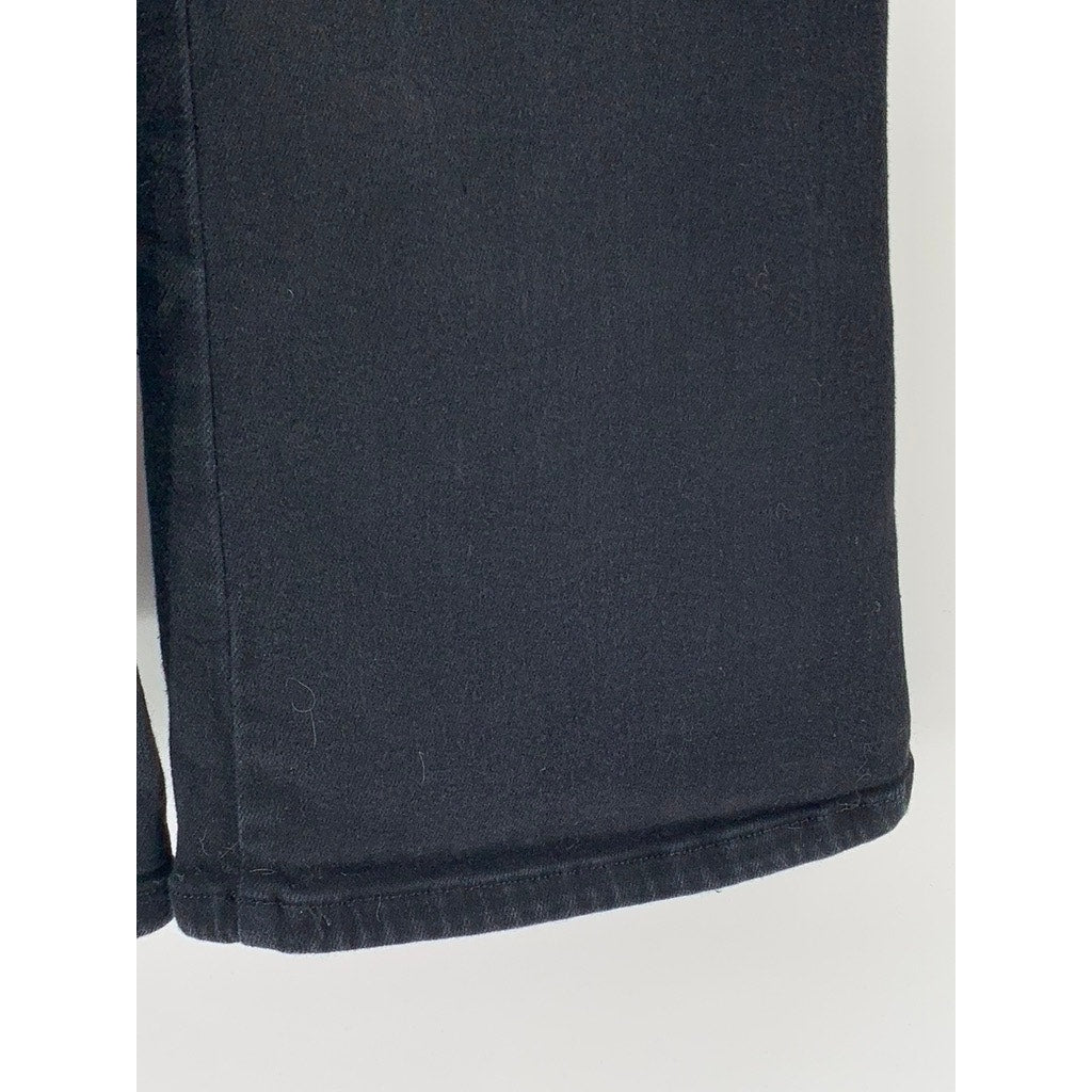 FRAME Women's Black Solid The Jetset Crop Mini Boot High-Rise Stretch Pants SZ 1