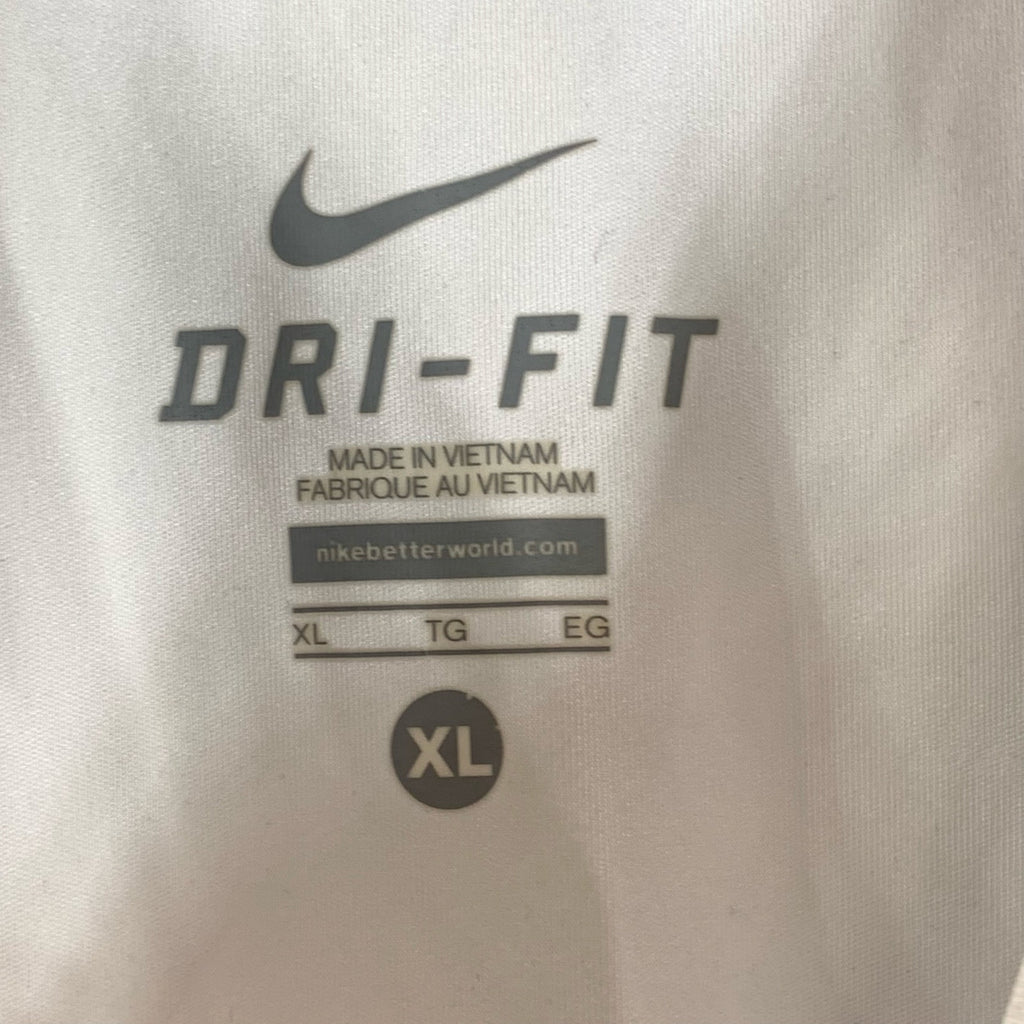 NIKE Men's White/Gray Dri-Fit Legacy Performance Crewneck Active T-Shirt SZ XL