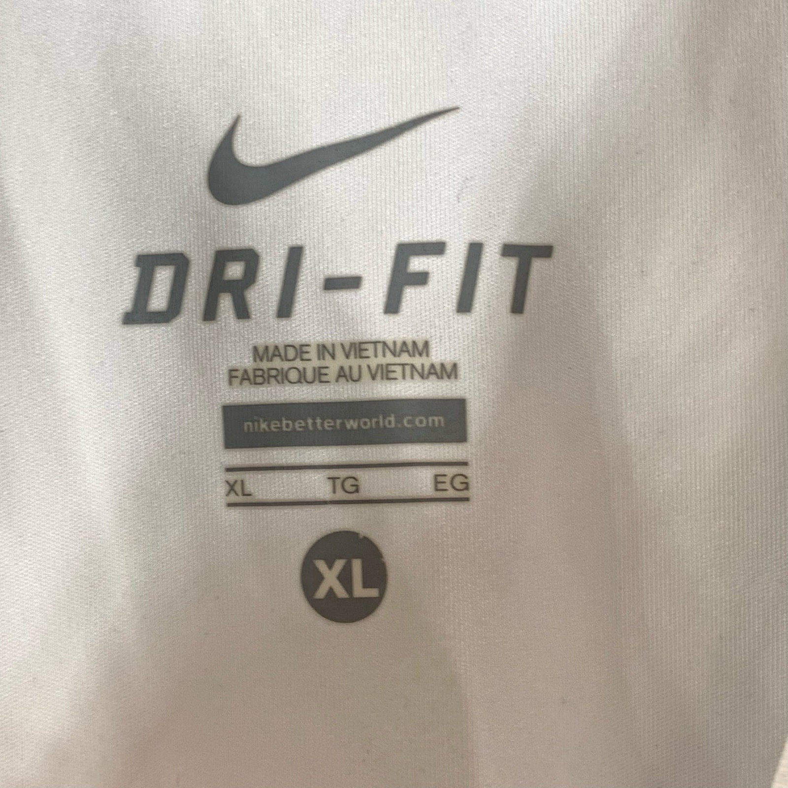 NIKE Men's White/Gray Dri-Fit Legacy Performance Crewneck Active T-Shirt SZ XL