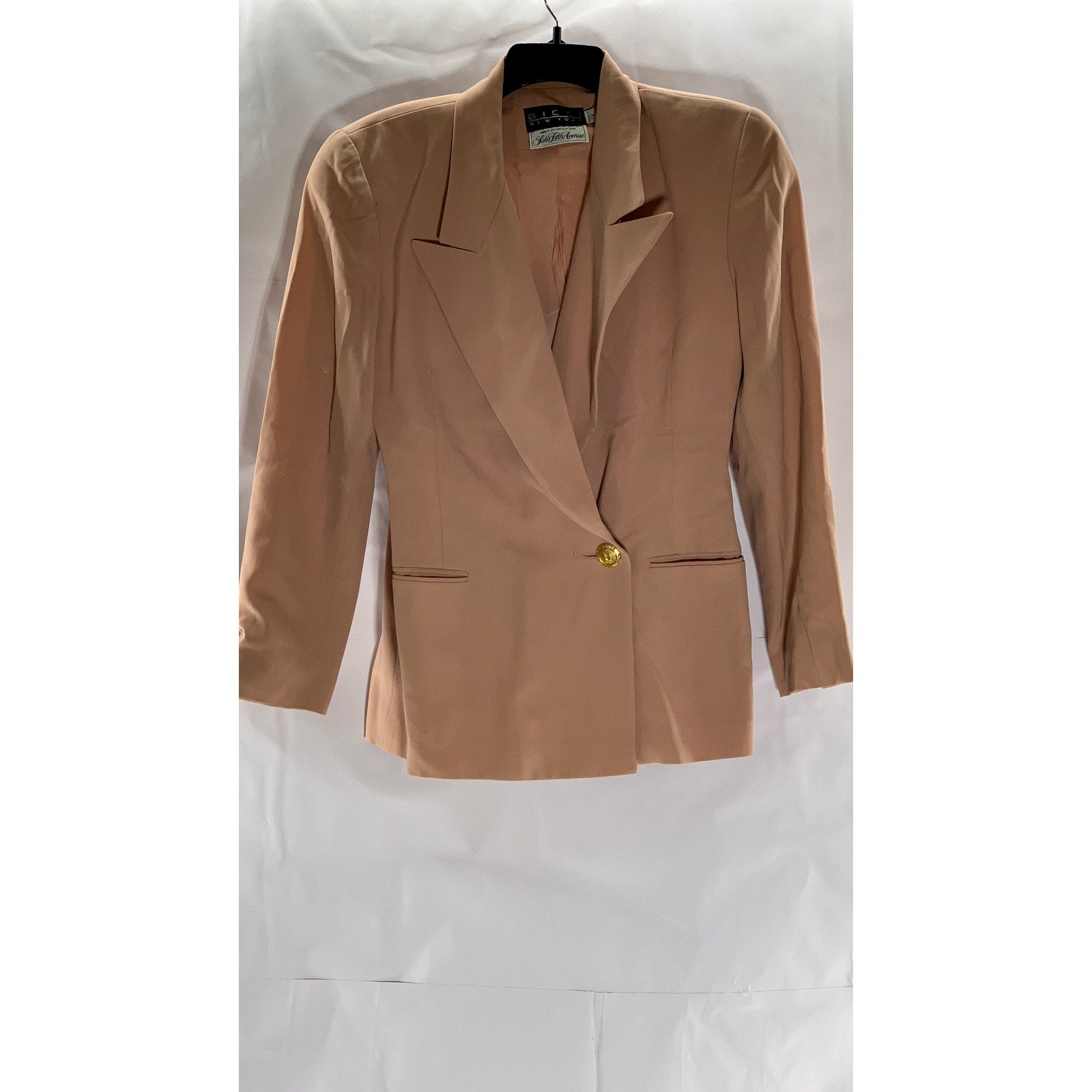BICCI NEW YORK Women's Vintage Peach Wool Double Breast One-Button Blazer SZ 4