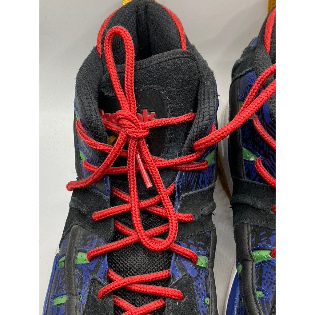 REEBOK Men's Royal Black Green Rail Mid Lace-Up Basketball Sneakers SZ 10.5