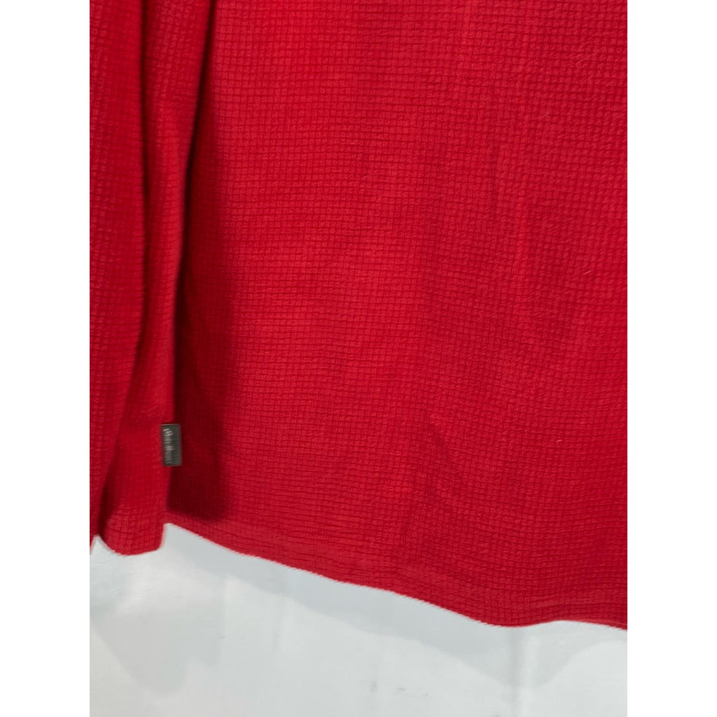 EDDIE BUAER Men's Red/Green Holiday Moose Graphic Waffle Knit Pajama Shirt SZ XL
