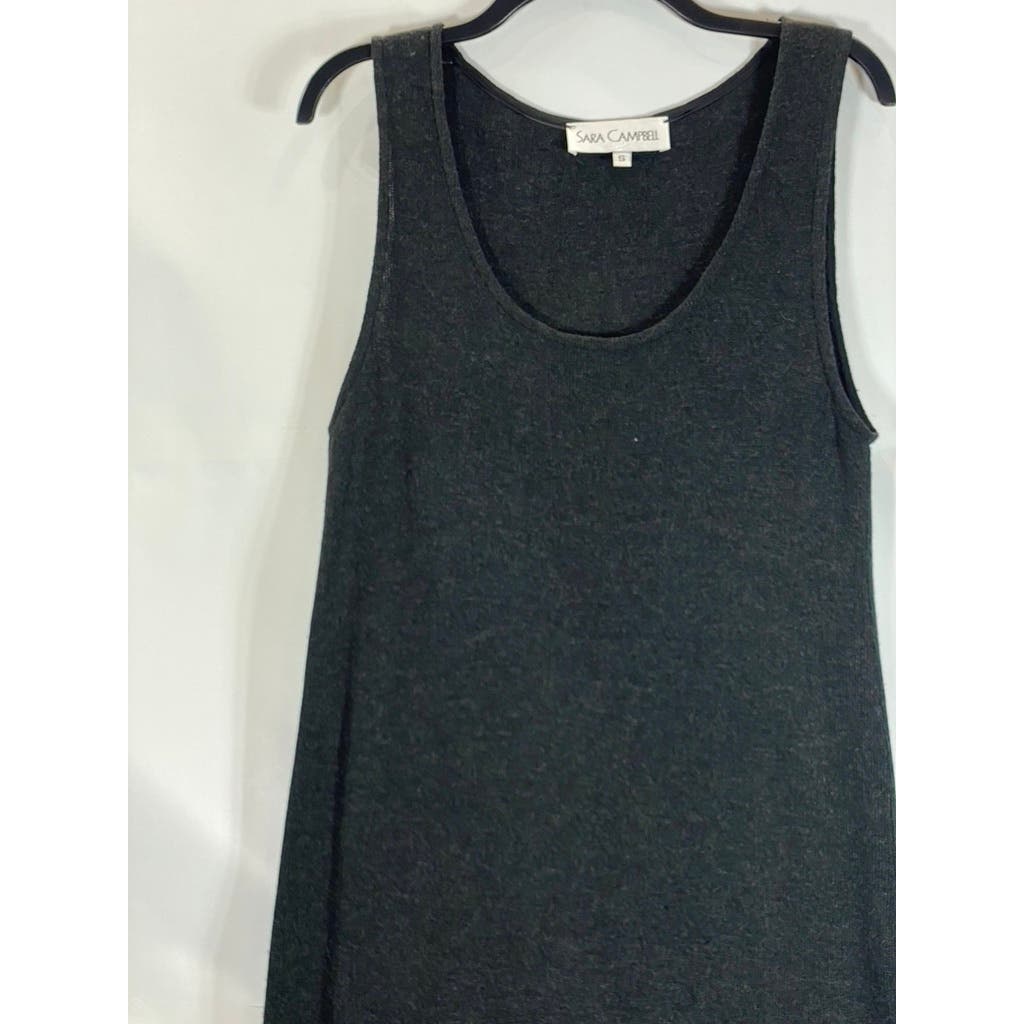 SARA CAMPBELL Women's Charcoal Ribbed Midi Wool Blend Tank Dress SZ S