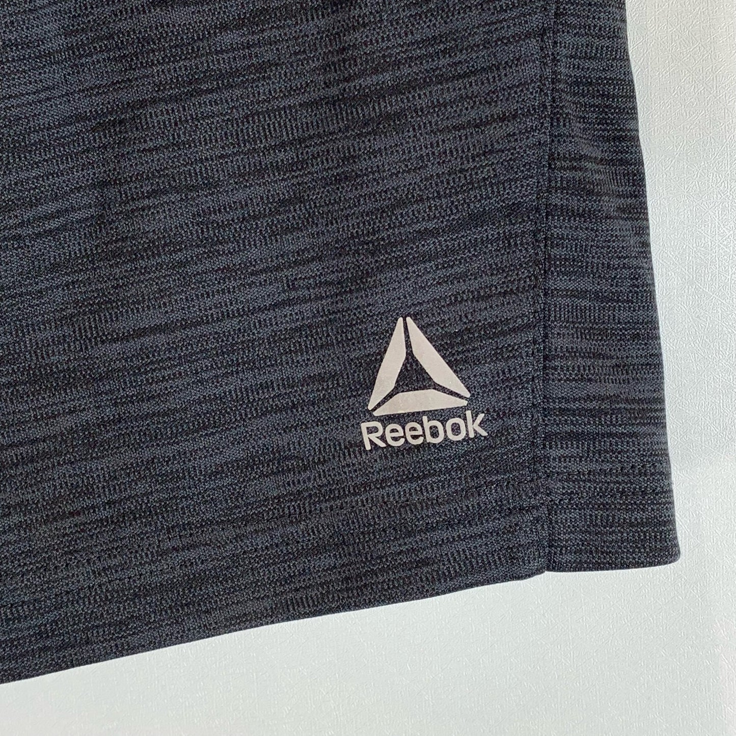 REEBOK Men's Black/Grey Regular-Fit Pull-On Active Shorts SZ SZ L