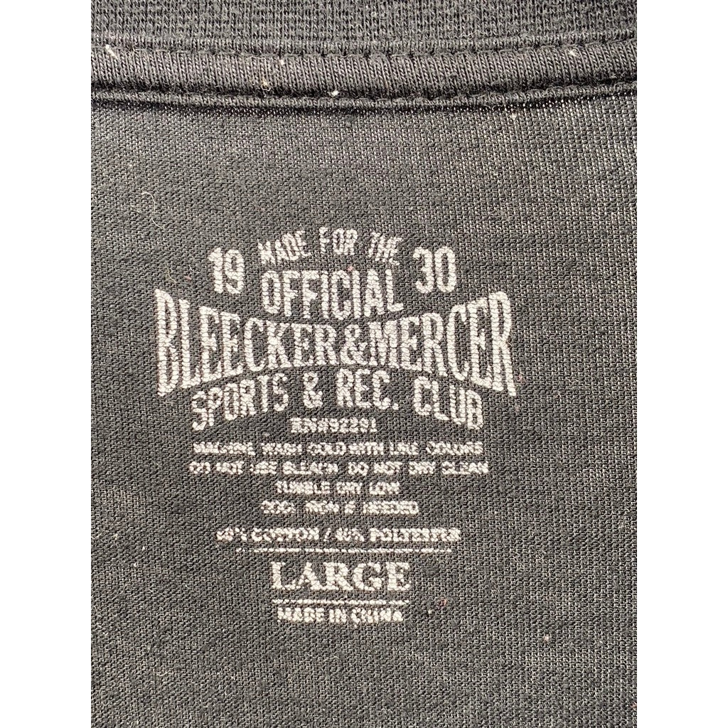 BLEECKER & MERCER Men's Black Crewneck Long Scoop Bottom Zipper-Hem T-Shirt SZ L