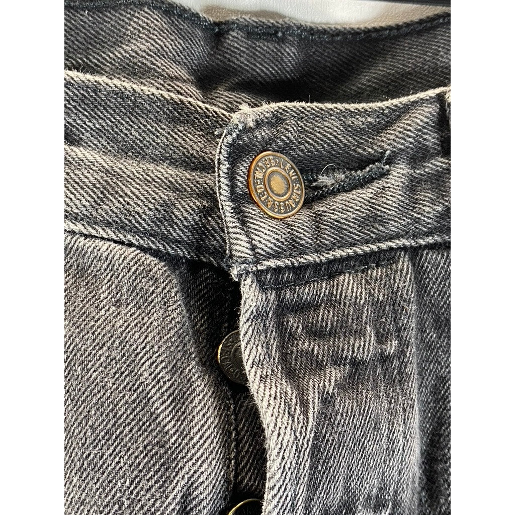 LEVI'S Men's Dark Grey 501 Button-Fly Five-Pocket Straight-Leg Jeans SZ 30X32