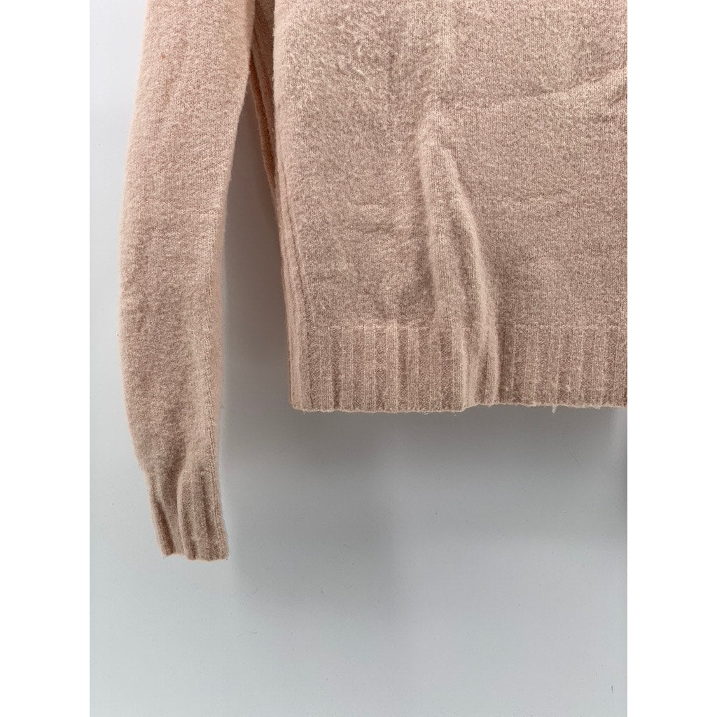 J.CREW POINT SUR Women's Light Pink Knit Mock-Neck Long Sleeve Sweater SZ XXS