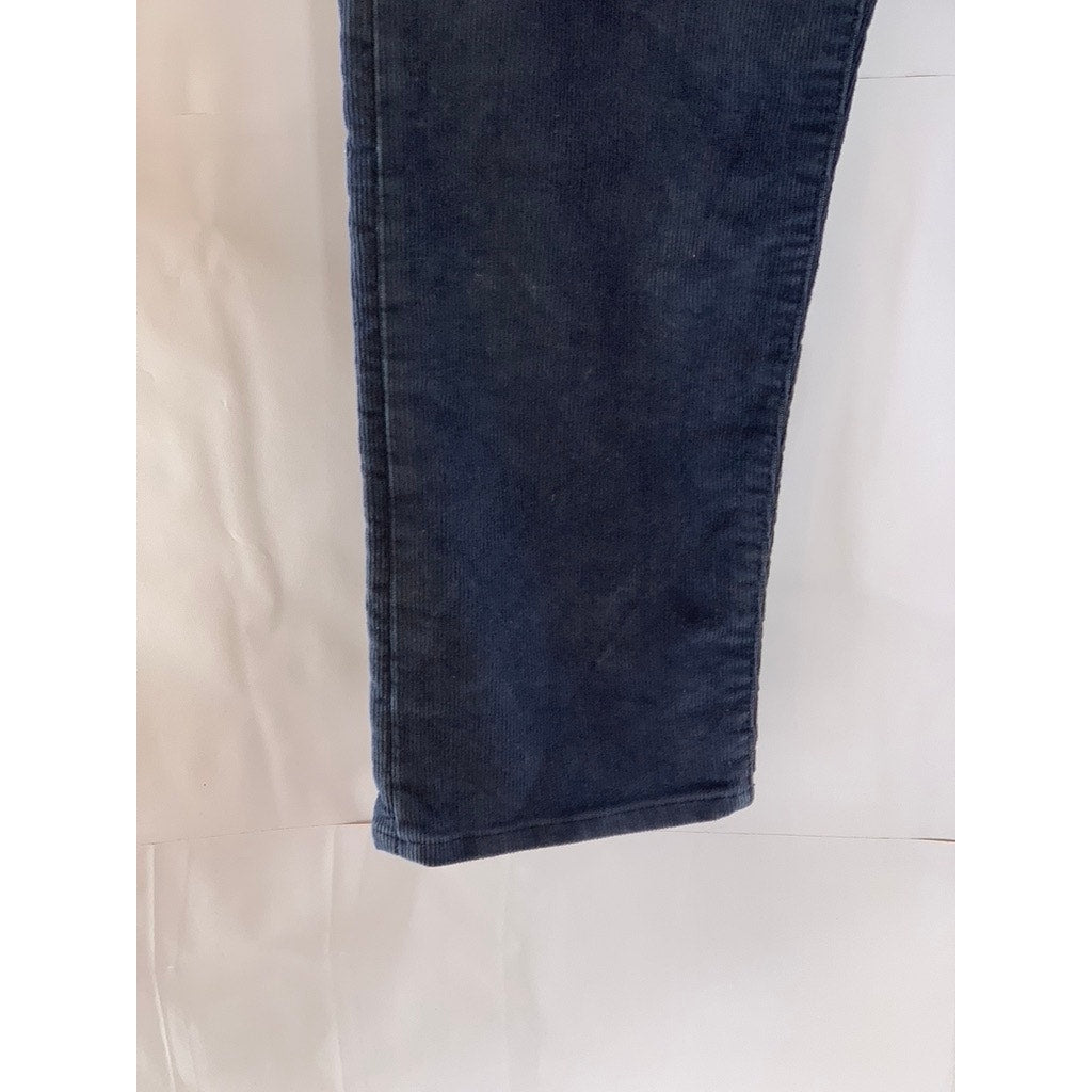 LEVI'S Women's Navy Blue Corduroy Button-Fly Wedgie-Fit Straight-Leg Pant SZ 27