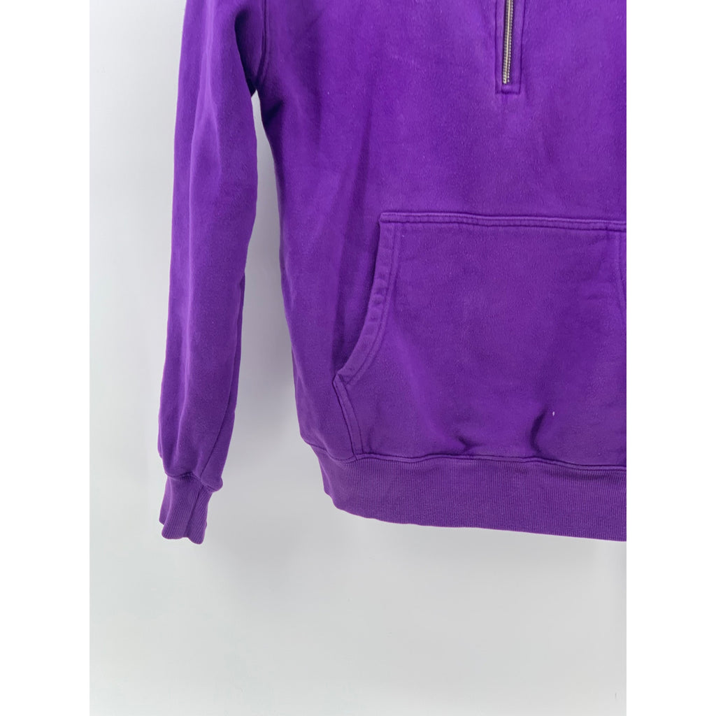 ARITZIA TNA Women’s Dark Purple Half-Zip Long Sleeve Hooded Sweater SZ S