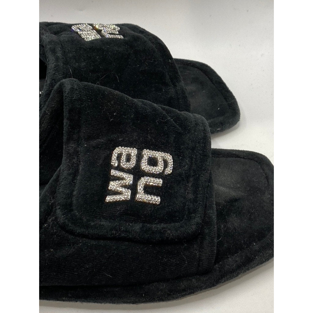 ALEXANDER WANG Women's Black-White Lana Padded Logo Slide Slippers SZ 41(US11)