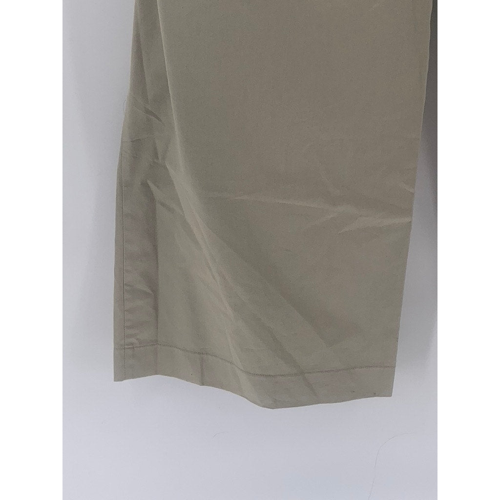 LIONESS Women's Tan Pleated Wide-Leg Relaxed-Fit High-Rise Work Pant SZ 32