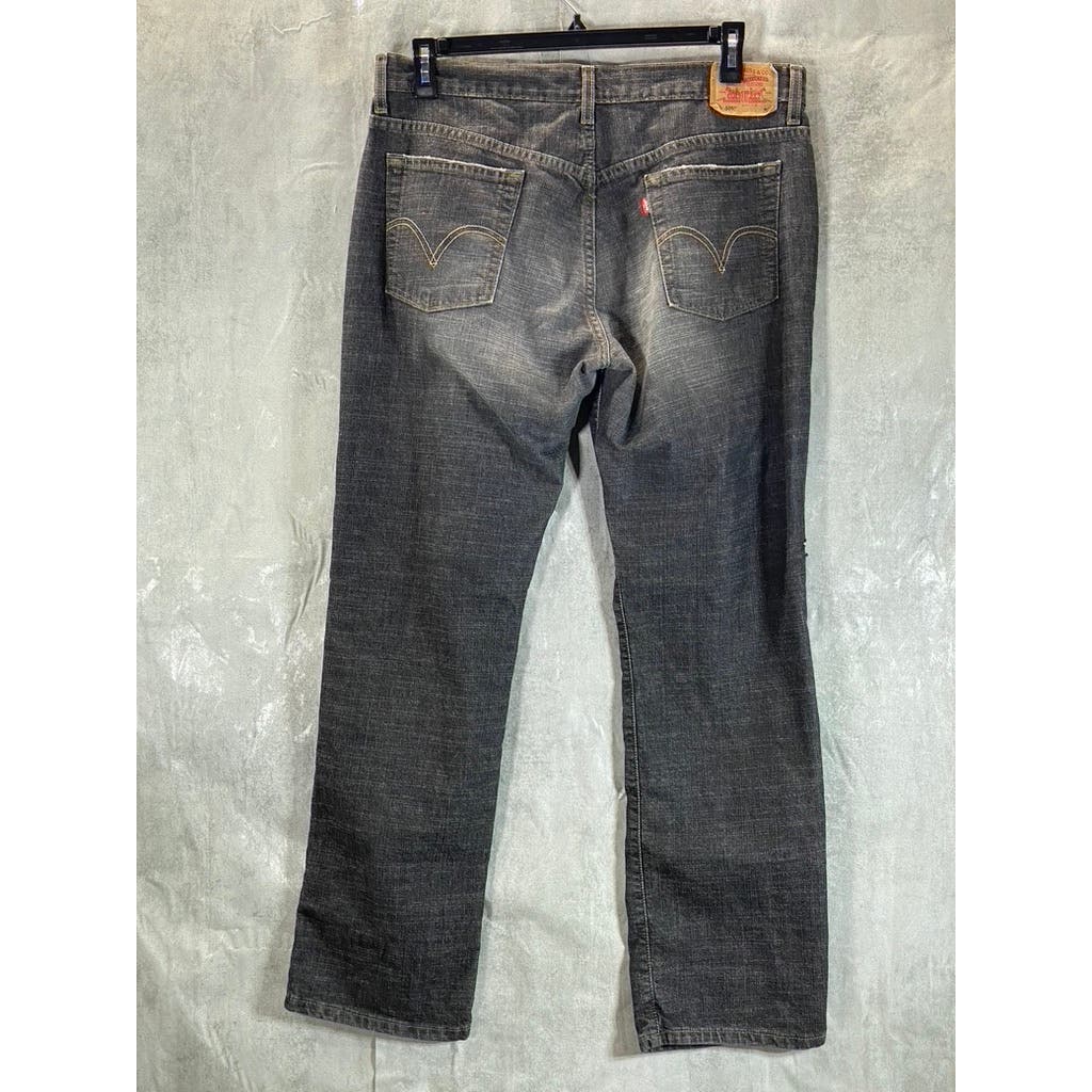 LEVI'S Women's Vintage Black Denim 505 Nouveau Straight-Leg Jeans SZ 14 M