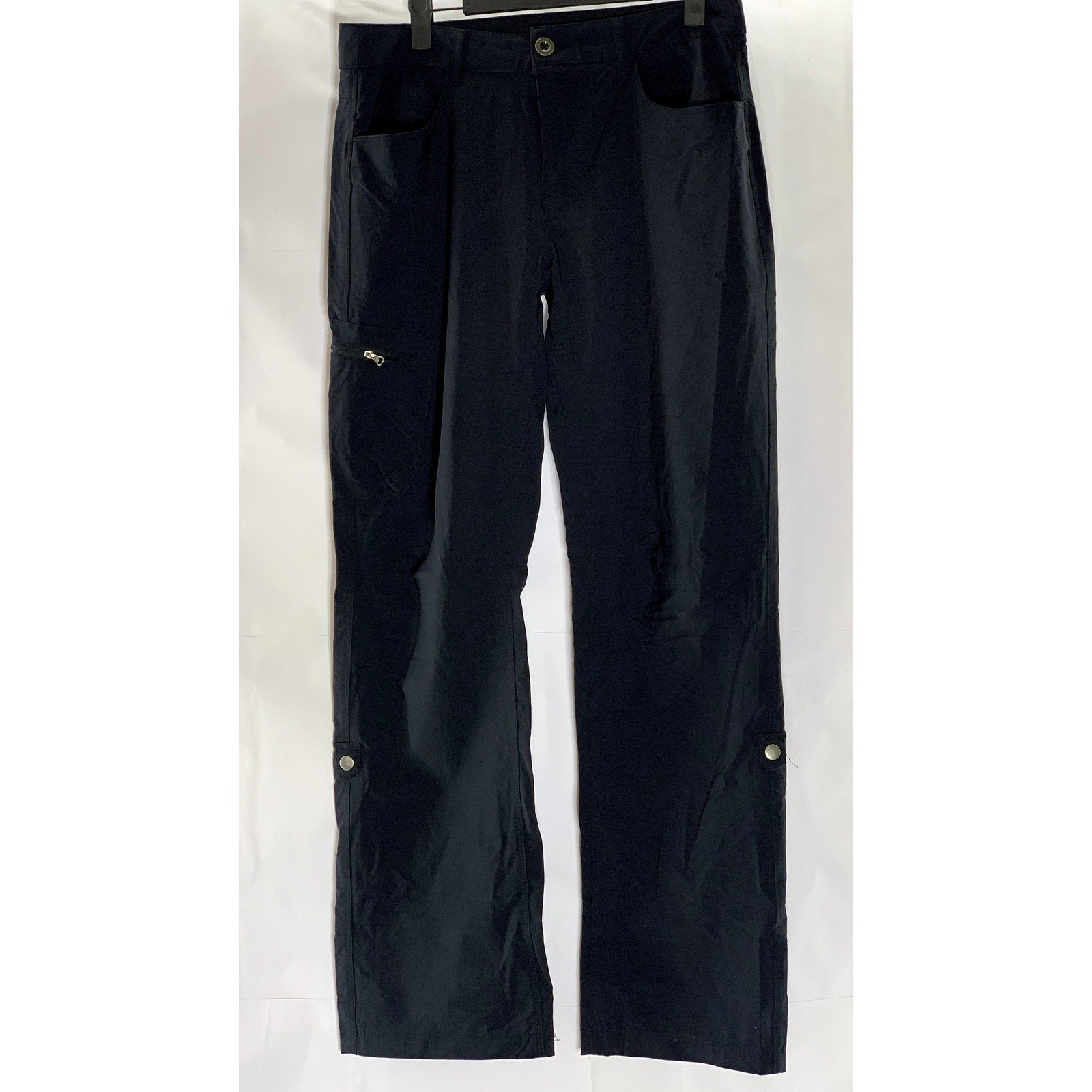PACIFIC TRAIL Women's Solid Black Roll-Tab Hem Outdoor Lightweight Pant SZ M