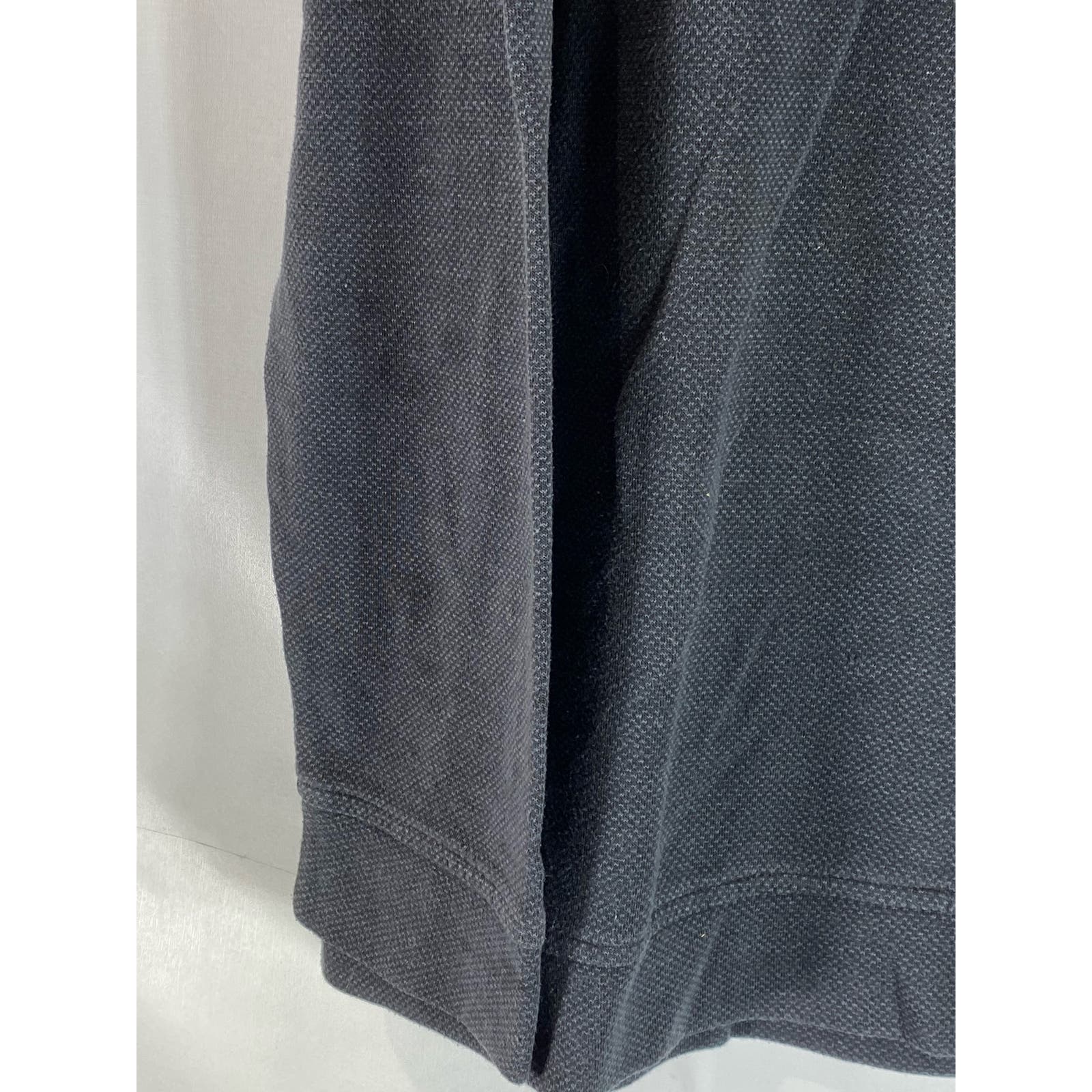 TASSO ELBA Men's Black Birdseye Quarter-Zip Pullover Sweater SZ 2XL