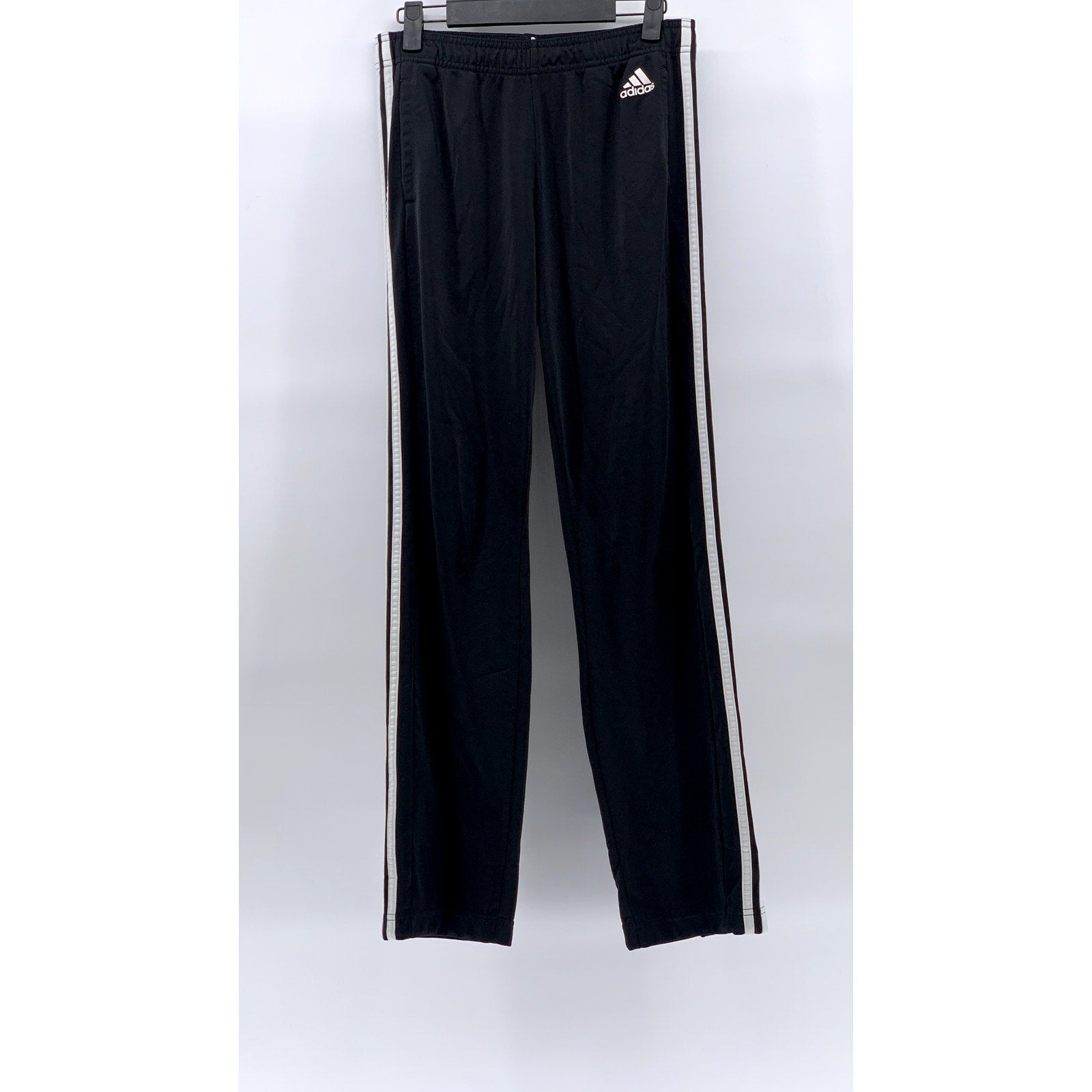 ADIDAS Women's Black-White Classic Pull-On Relaxed-Fit Track Pants SZ S