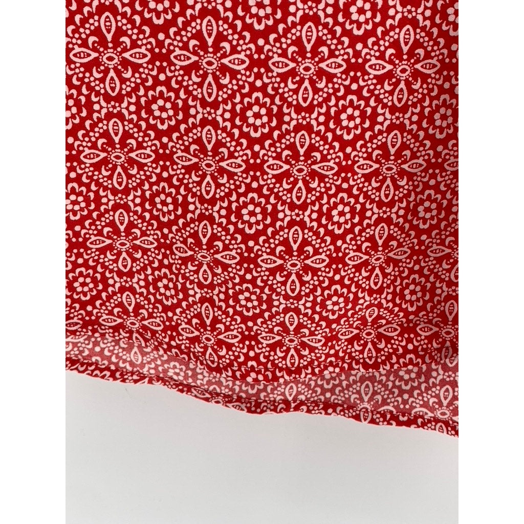 FADED GLORY Women's Red Printed Scoop-Neck Tank Top SZ L