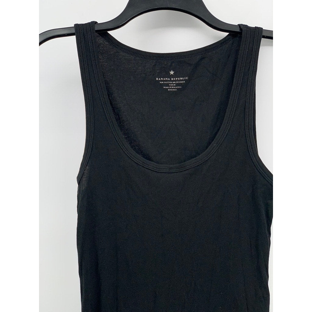 BANANA REPUBLIC Women's Back Rib-Knit Scoop-Neck Pullover Tank Top SZ M