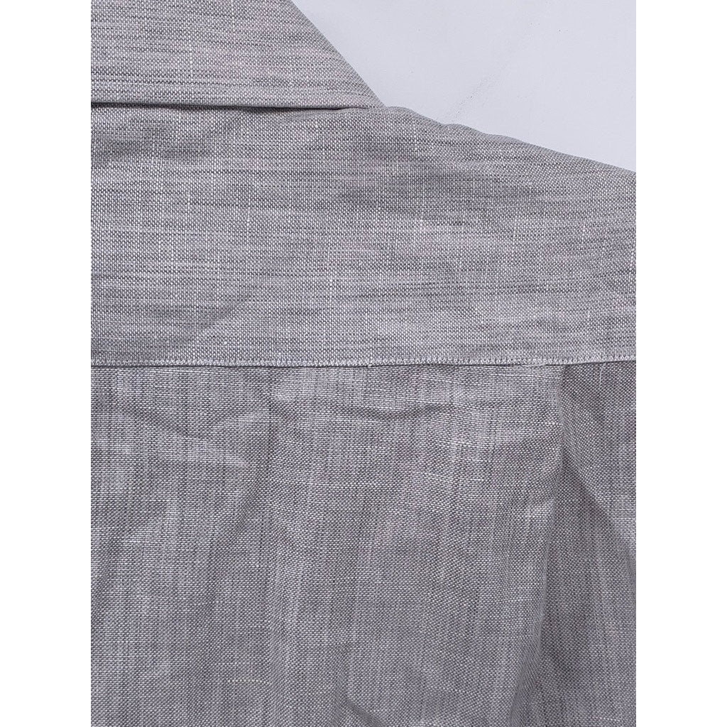 PROPER CLOTH Men's Reda Light Gray Merino-Linen Button-Up Long Sleeve Shirt SZ M