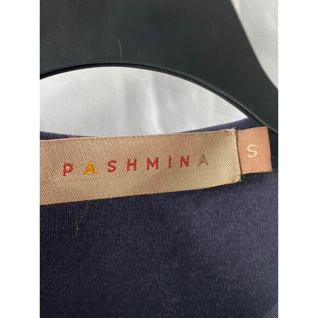 PASHMINA Women's Navy Blue Crewneck Layered Long Sleeve Maxi Dress SZ M