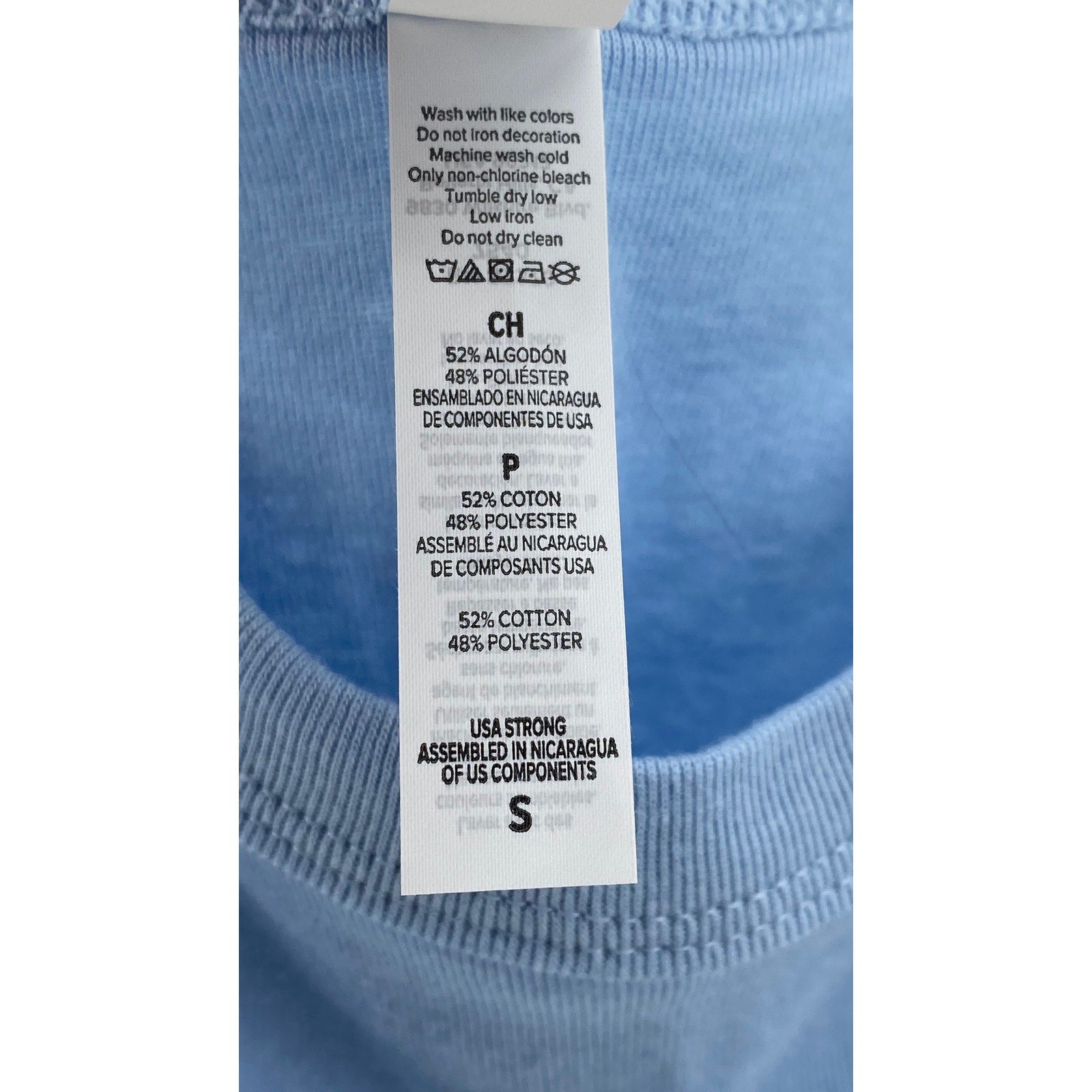 BELLA + CANVAS Women's Light Blue Embroidered Logo Stretch-Fit Cropped Tank SZ S