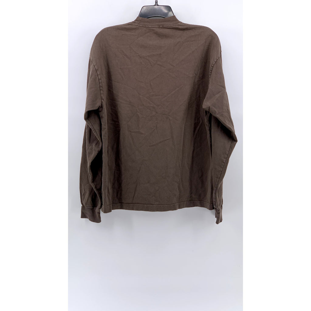 LOS ANGELES APPAREL Men's Brown Garment Dyed Long Sleeve T-Shirt SZ M