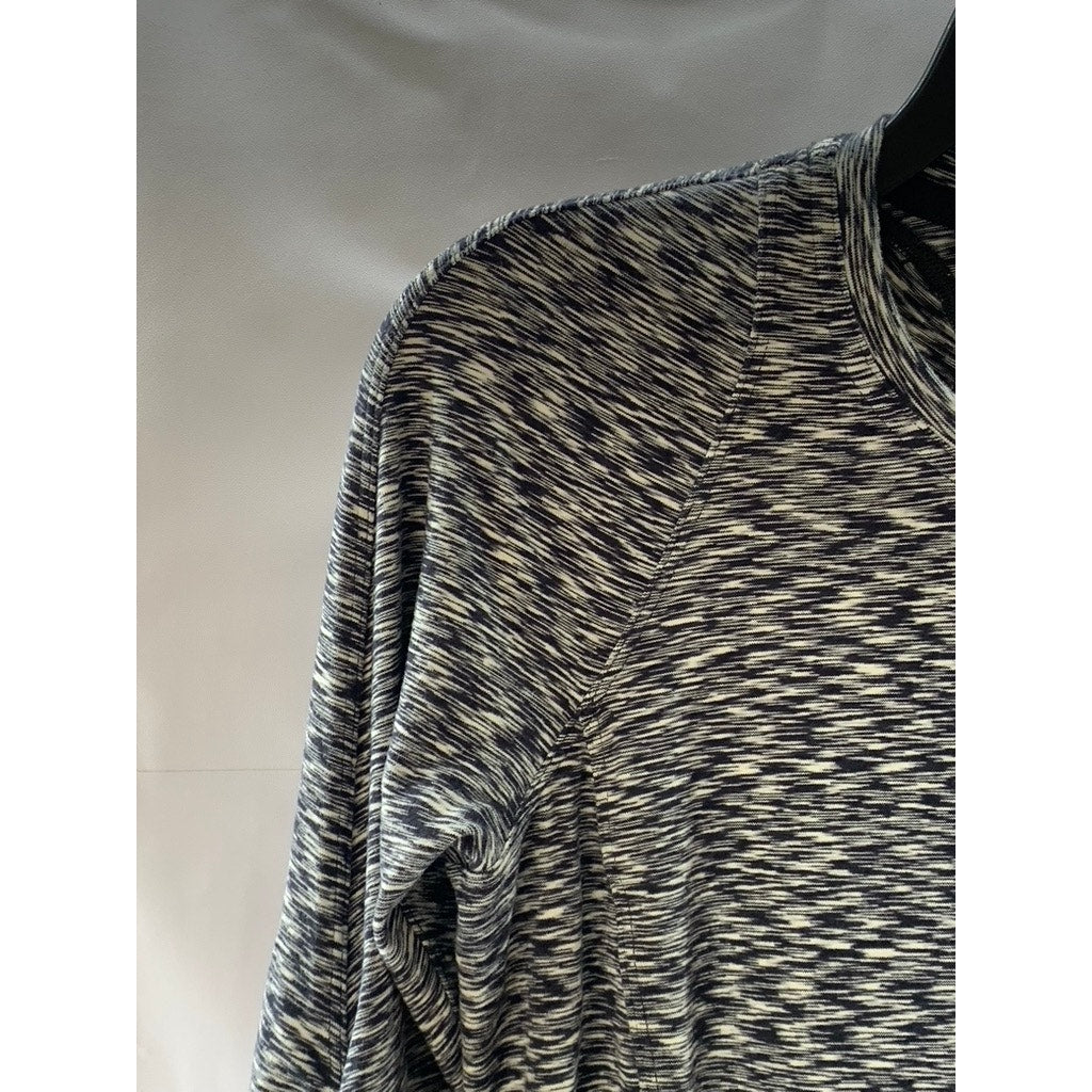 LULULEMON Women's Black/White Printed Runderful Crewneck Long Sleeve Top SZ 8
