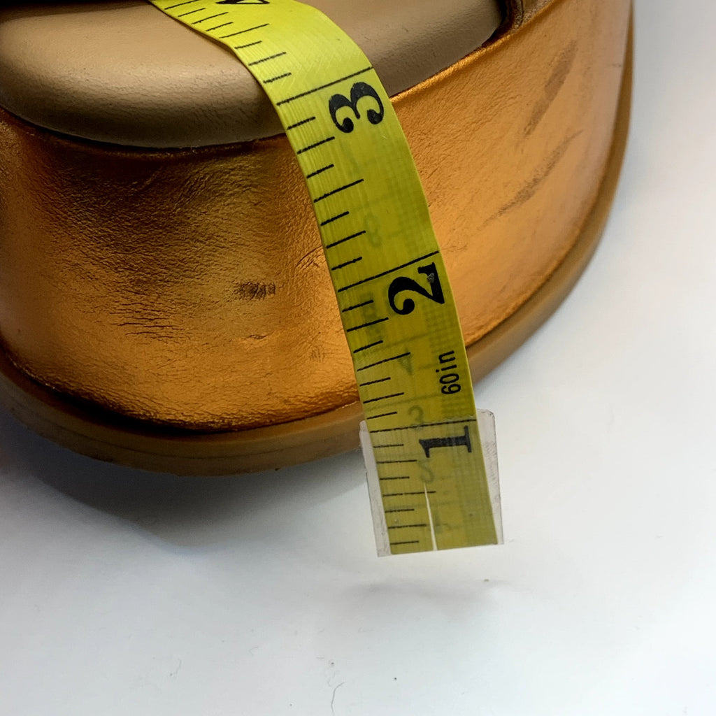 INTENTIONALLY Women's Orange Metallic John Platform Block-Heel Heels SZ 10.5