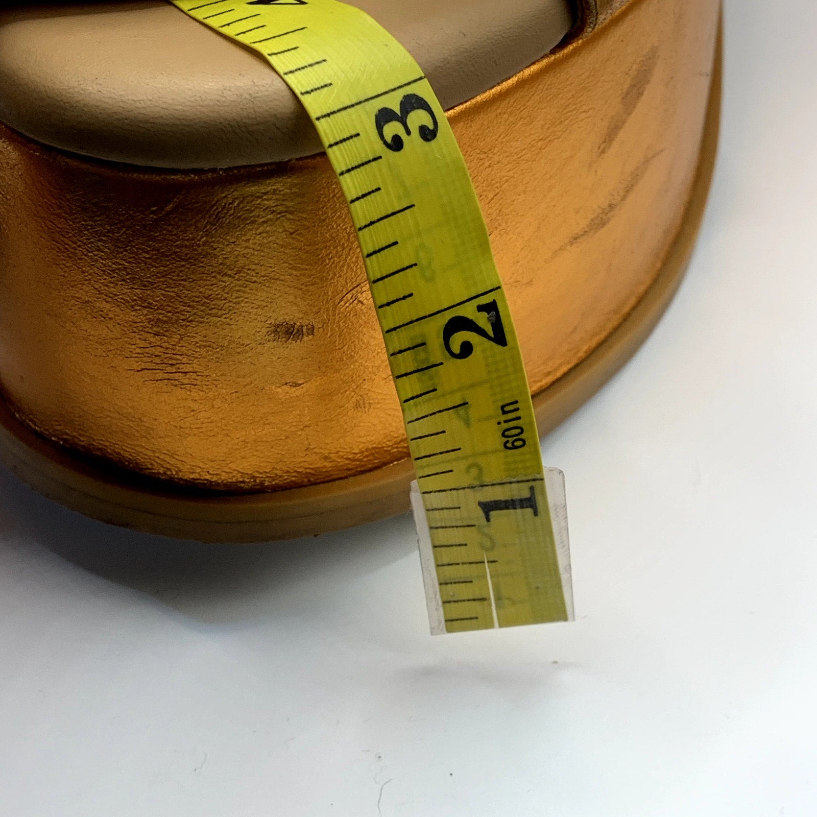 INTENTIONALLY Women's Orange Metallic John Platform Block-Heel Heels SZ 10.5