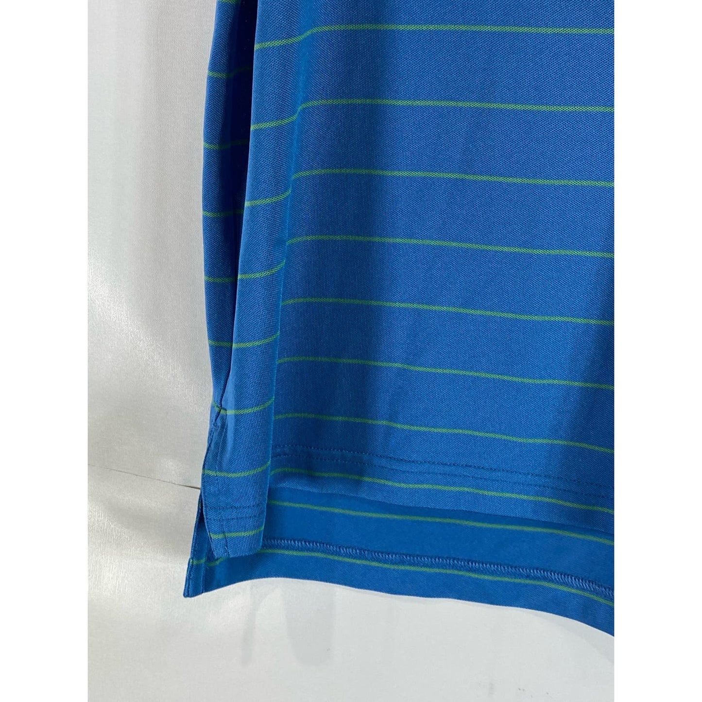 PETER MILLAR Men's Blue/Green Stripe Summer Comfort Short Sleeve Polo Shirt SZ S